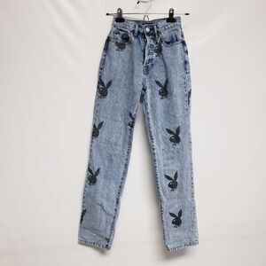 Playboy By PacSun Eco Bunny Dad Jeans Size 22 Denim Jeans Black‎